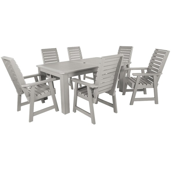 Highwood Usa Weatherly 7pc Rectangular Outdoor Patio Furniture Dining Set 72 x 42 AD-ST7WL1CO4AA-HGR - main